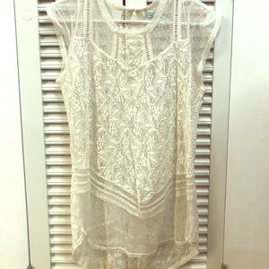 Short sleeve lace shirt